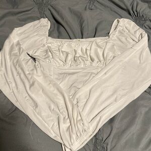 Chic White Long Sleeve Women's Blouse